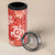 Red Hibiscus Turle 4 in 1 Can Cooler Tumbler Hawaiian Style Tribal Tapa Pattern
