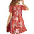 Red Hibiscus Turle Family Matching Off The Shoulder Long Sleeve Dress and Hawaiian Shirt Hawaiian Style Tribal Tapa Pattern