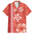 Red Hibiscus Turle Family Matching Off The Shoulder Long Sleeve Dress and Hawaiian Shirt Hawaiian Style Tribal Tapa Pattern