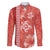 Red Hibiscus Turle Family Matching Off The Shoulder Long Sleeve Dress and Hawaiian Shirt Hawaiian Style Tribal Tapa Pattern