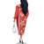 Red Hibiscus Turle Family Matching Off The Shoulder Long Sleeve Dress and Hawaiian Shirt Hawaiian Style Tribal Tapa Pattern
