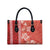 Red Hibiscus Turle Leather Bag Hawaiian Style Tribal Tapa Pattern - Polynesian Pride