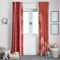 Red Hibiscus Turle Window Curtain Hawaiian Style Tribal Tapa Pattern LT9 - Polynesian Pride