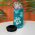 Teal Hibiscus Turle 4 in 1 Can Cooler Tumbler Hawaiian Style Tribal Tapa Pattern