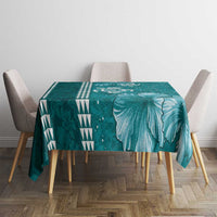 Teal Hibiscus Turle Tablecloth Hawaiian Style Tribal Tapa Pattern LT9 - Polynesian Pride