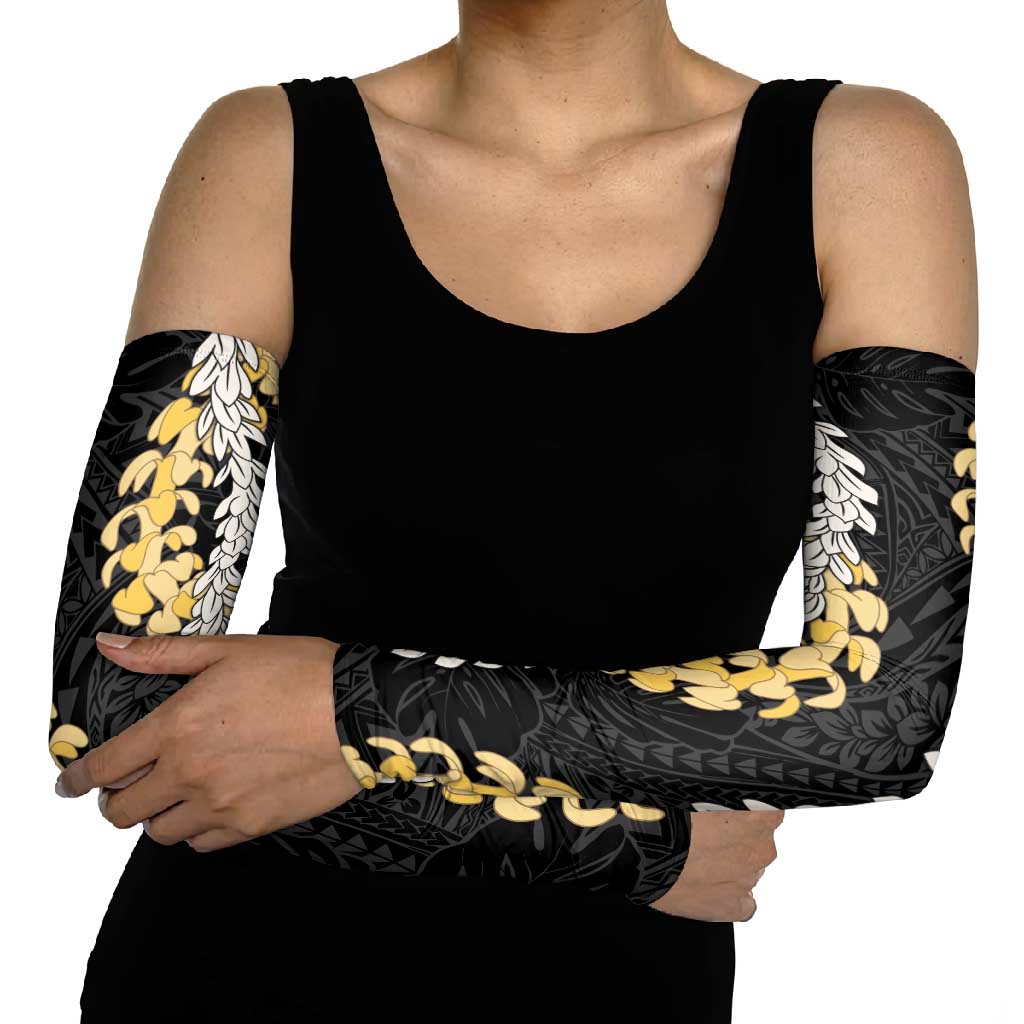 Puakenikeni and Maile Lei Arm Sleeves Black Double Strand Lei - Polynesian Pride