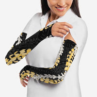 Puakenikeni and Maile Lei Arm Sleeves Black Double Strand Lei - Polynesian Pride