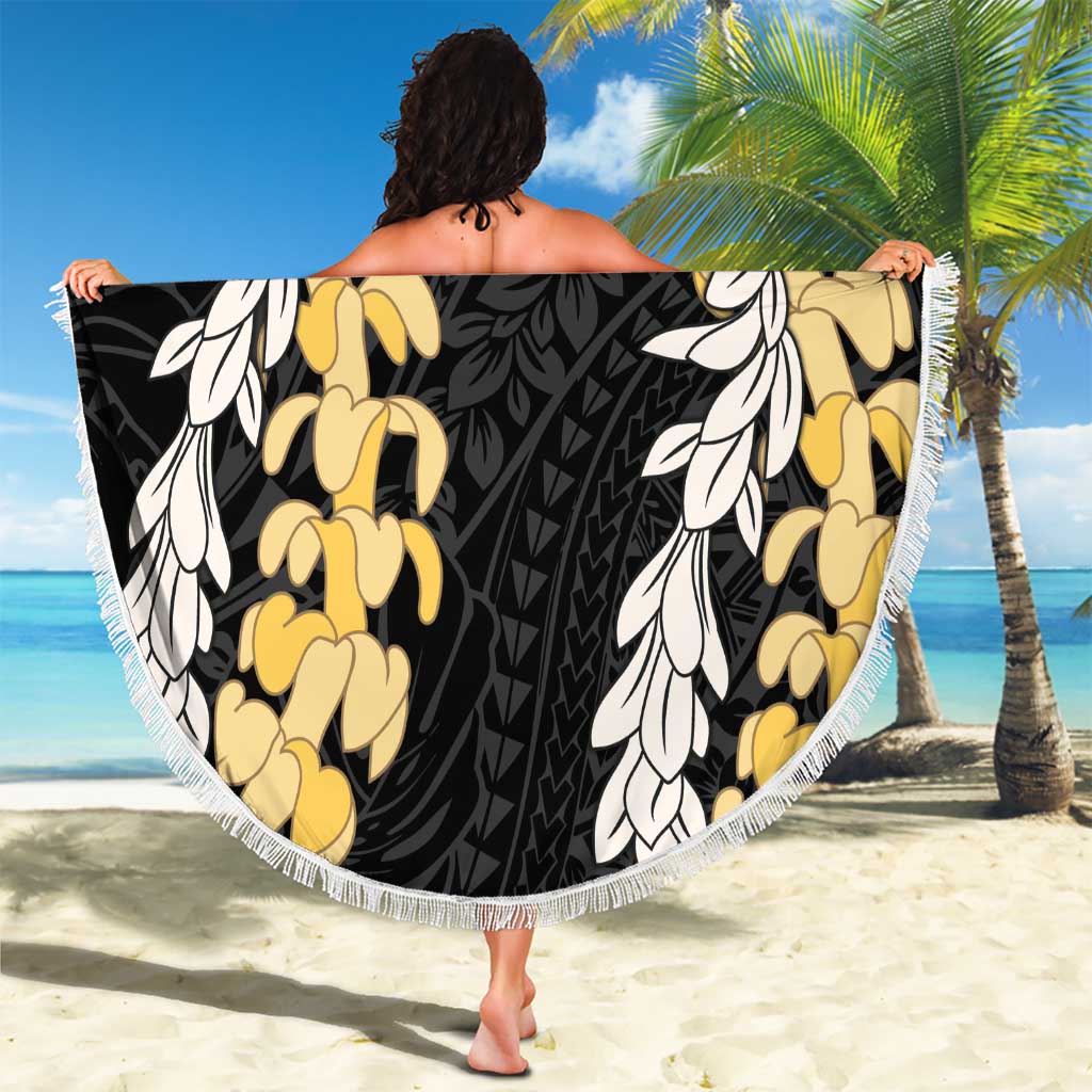 Puakenikeni and Maile Lei Beach Blanket Black Double Strand Lei