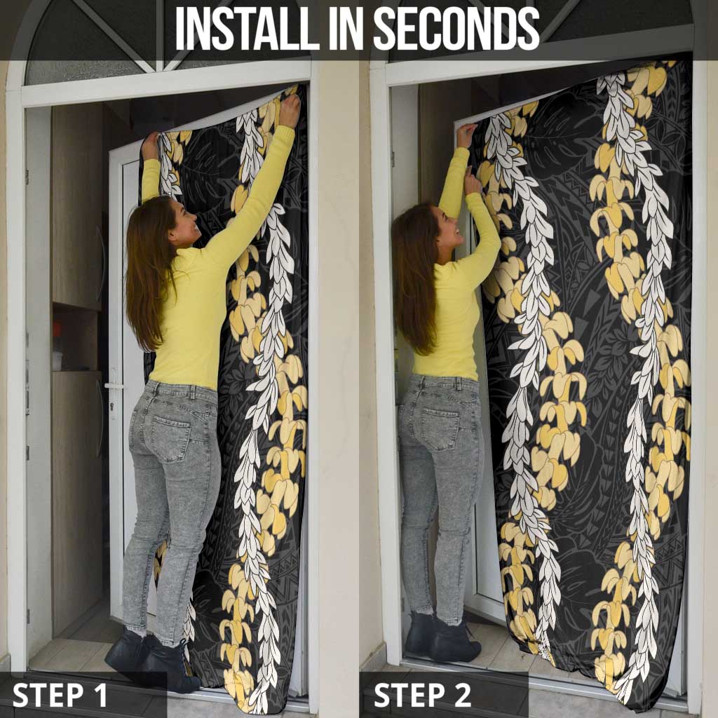 Puakenikeni and Maile Lei Door Cover Black Double Strand Lei - Polynesian Pride