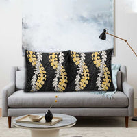 Puakenikeni and Maile Lei Pillow Cover Black Double Strand Lei - Polynesian Pride