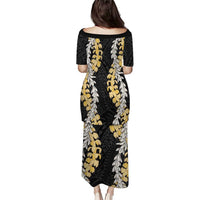 Puakenikeni and Maile Lei Puletasi Black Double Strand Lei