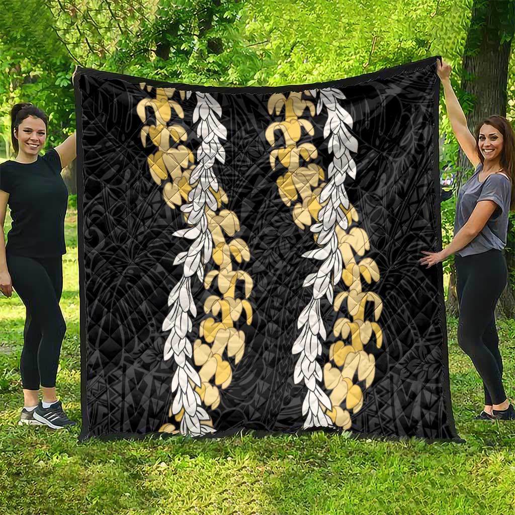 Puakenikeni and Maile Lei Quilt Black Double Strand Lei LT9 - Polynesian Pride
