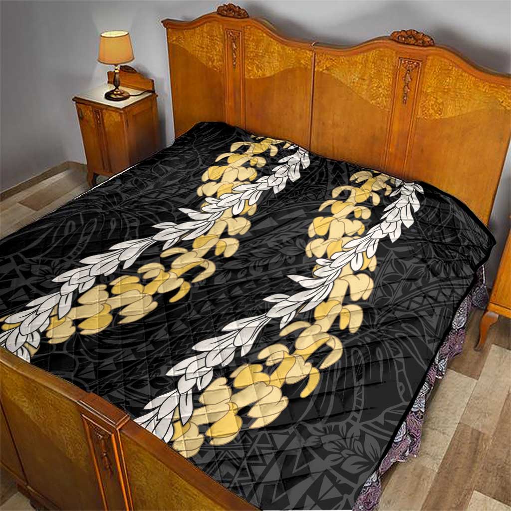 Puakenikeni and Maile Lei Quilt Black Double Strand Lei LT9 - Polynesian Pride