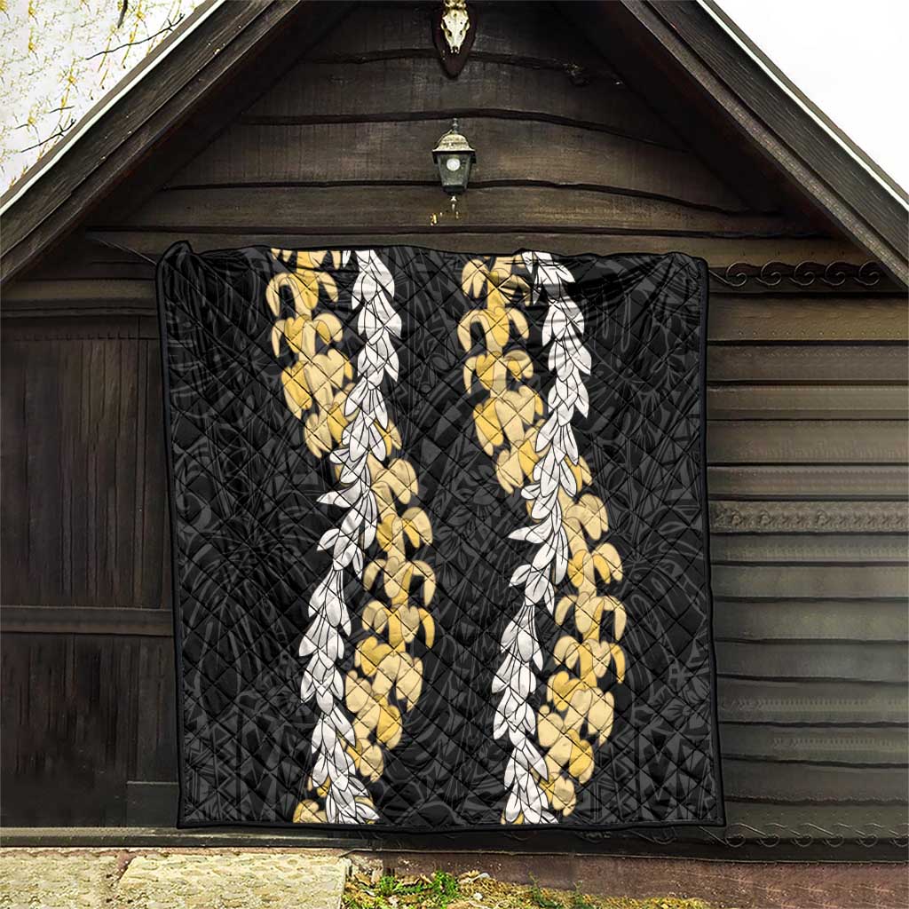 Puakenikeni and Maile Lei Quilt Black Double Strand Lei LT9 - Polynesian Pride