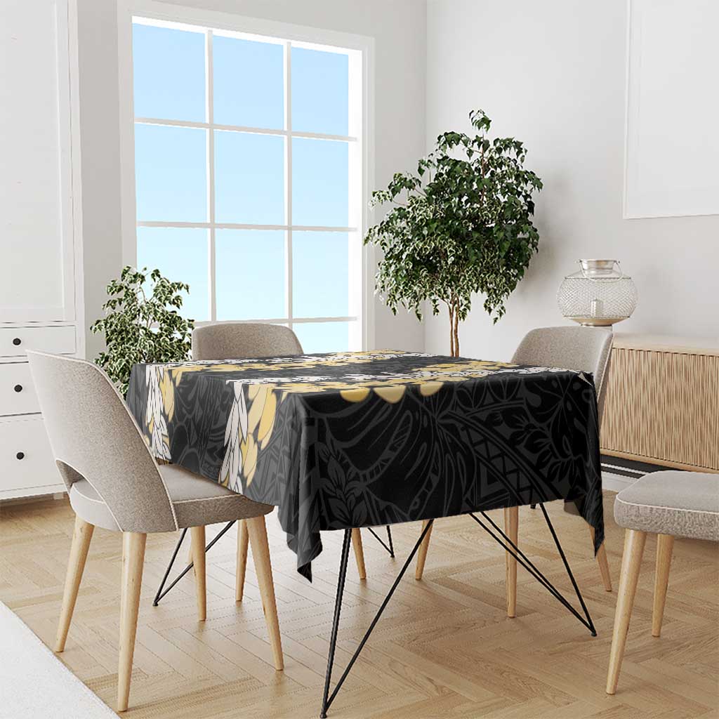 Puakenikeni and Maile Lei Tablecloth Black Double Strand Lei LT9 - Polynesian Pride