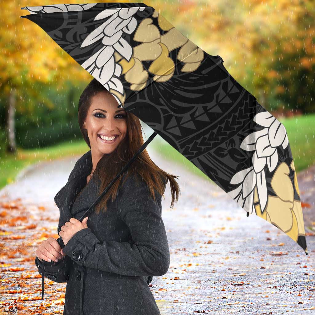 Puakenikeni and Maile Lei Umbrella Black Double Strand Lei - Polynesian Pride