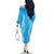 Puakenikeni and Maile Lei Family Matching Off The Shoulder Long Sleeve Dress and Hawaiian Shirt Blue Double Strand Lei