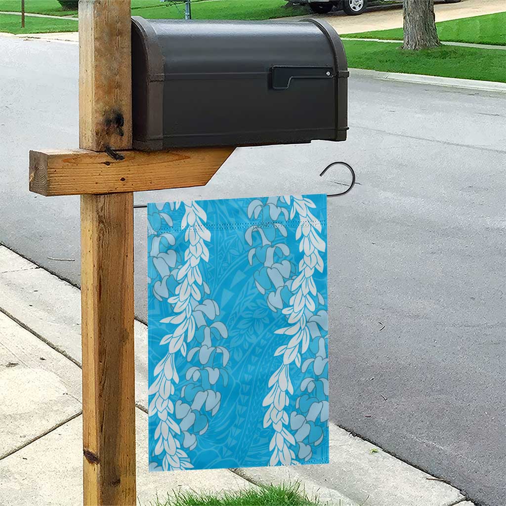 Puakenikeni and Maile Lei Garden Flag Blue Double Strand Lei