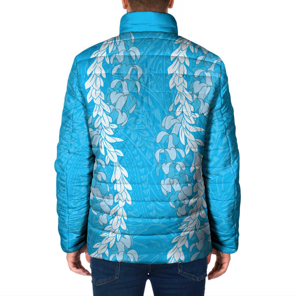 Puakenikeni and Maile Lei Padded Jacket Blue Double Strand Lei LT9 - Polynesian Pride