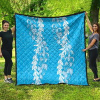 Puakenikeni and Maile Lei Quilt Blue Double Strand Lei LT9 - Polynesian Pride