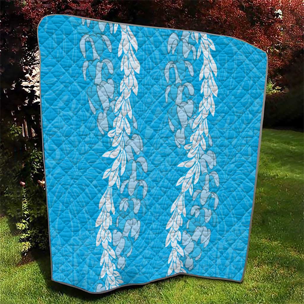 Puakenikeni and Maile Lei Quilt Blue Double Strand Lei LT9 - Polynesian Pride