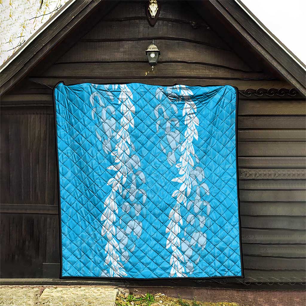 Puakenikeni and Maile Lei Quilt Blue Double Strand Lei LT9 - Polynesian Pride
