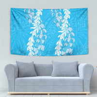 Puakenikeni and Maile Lei Tapestry Blue Double Strand Lei
