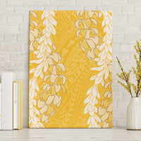 Puakenikeni and Maile Lei Canvas Wall Art Gold Double Strand Lei