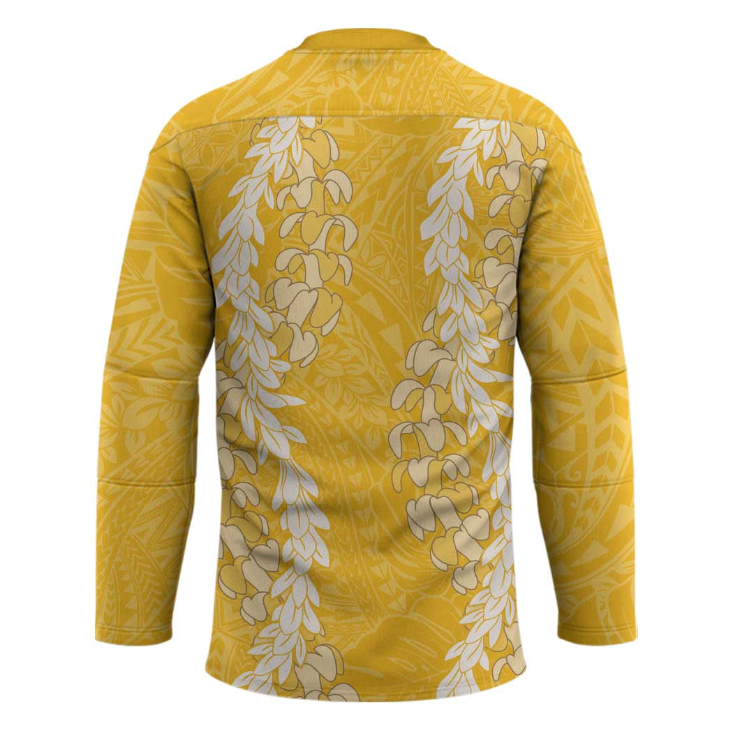 Puakenikeni and Maile Lei Hockey Jersey Gold Double Strand Lei - Polynesian Pride