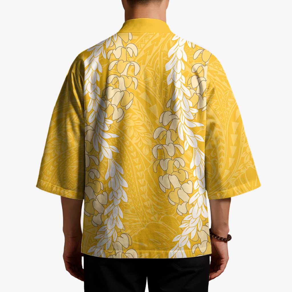 Puakenikeni and Maile Lei Kimono Gold Double Strand Lei - Polynesian Pride