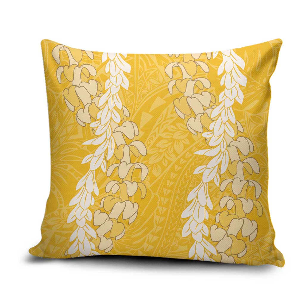 Puakenikeni and Maile Lei Pillow Cover Gold Double Strand Lei - Polynesian Pride