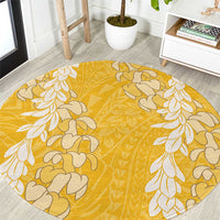 Puakenikeni and Maile Lei Round Carpet Gold Double Strand Lei