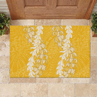 Puakenikeni and Maile Lei Rubber Doormat Gold Double Strand Lei