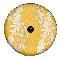 Puakenikeni and Maile Lei Spare Tire Cover Gold Double Strand Lei