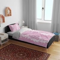 Puakenikeni and Maile Lei Bedding Set Pink Double Strand Lei