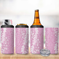 Puakenikeni and Maile Lei 4 in 1 Can Cooler Tumbler Pink Double Strand Lei LT9 - Polynesian Pride