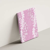 Puakenikeni and Maile Lei Canvas Wall Art Pink Double Strand Lei