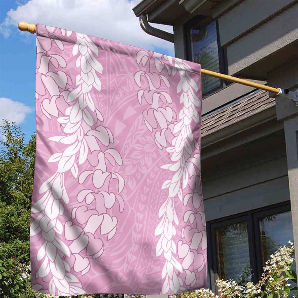 Puakenikeni and Maile Lei Garden Flag Pink Double Strand Lei