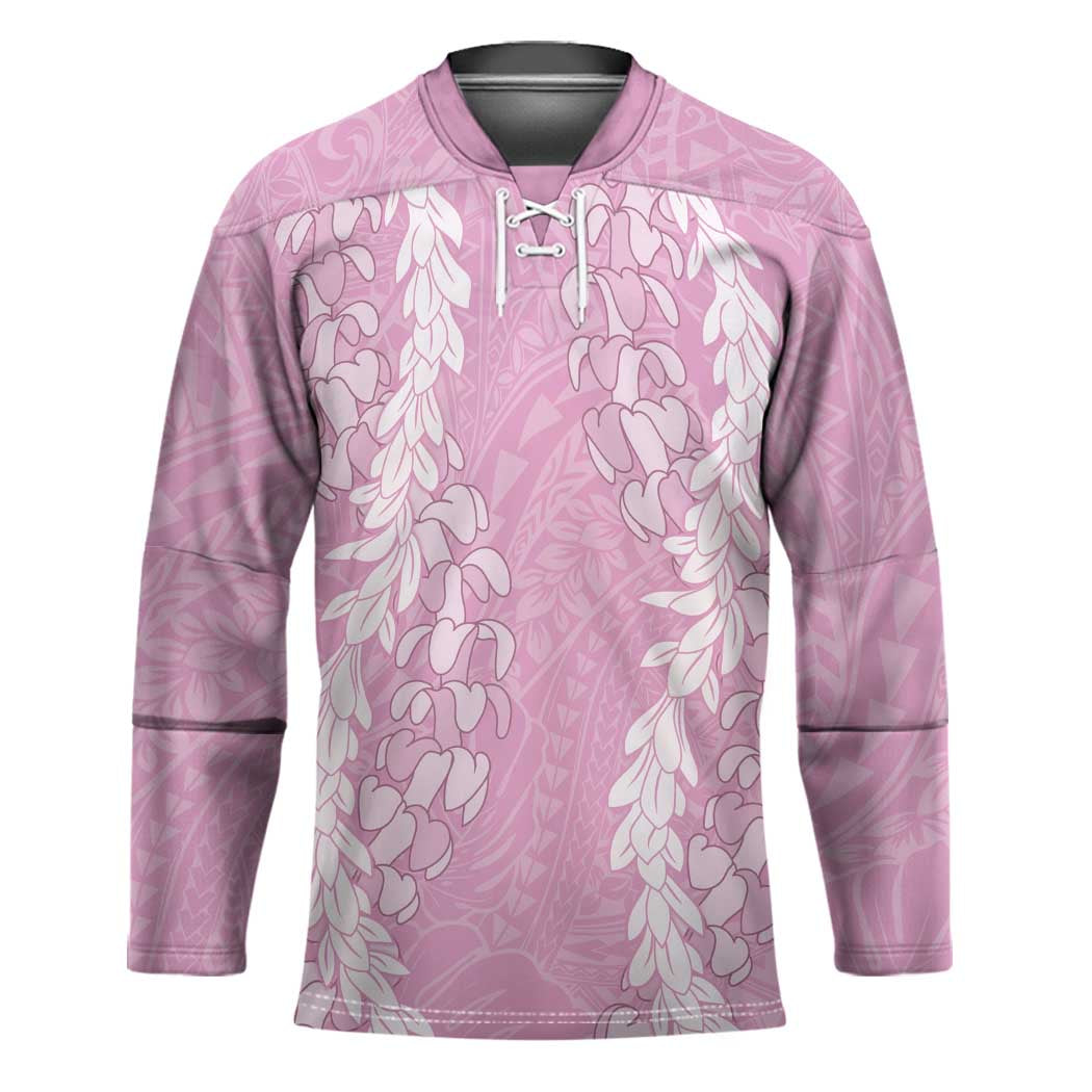 Puakenikeni and Maile Lei Hockey Jersey Pink Double Strand Lei - Polynesian Pride