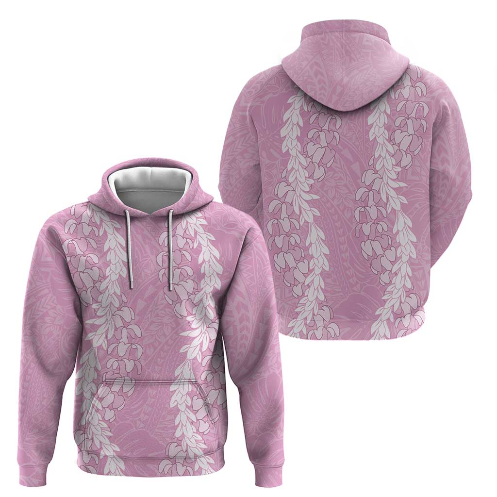 Puakenikeni and Maile Lei Hoodie Pink Double Strand Lei