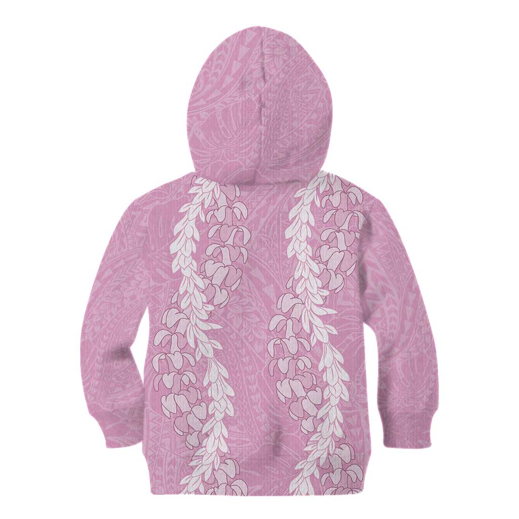 Puakenikeni and Maile Lei Kid Hoodie Pink Double Strand Lei