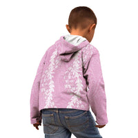 Puakenikeni and Maile Lei Kid Hoodie Pink Double Strand Lei