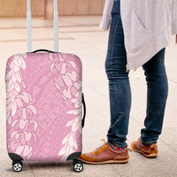 Puakenikeni and Maile Lei Luggage Cover Pink Double Strand Lei
