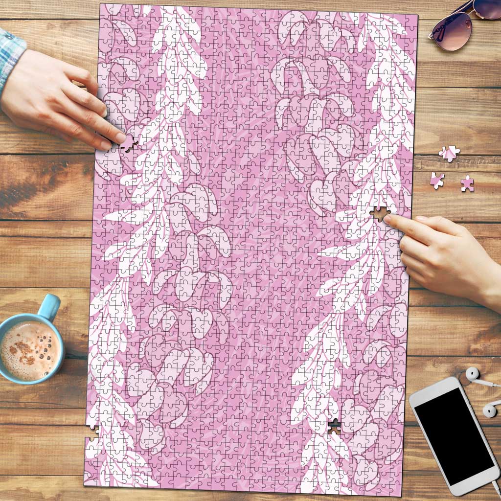 Puakenikeni and Maile Lei Puzzle Pink Double Strand Lei LT9 Pink - Polynesian Pride