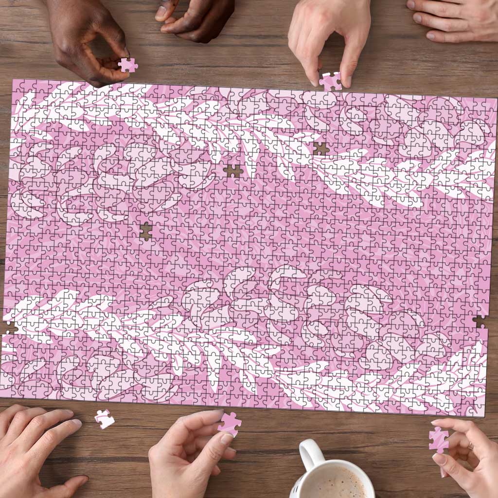 Puakenikeni and Maile Lei Puzzle Pink Double Strand Lei LT9 - Polynesian Pride