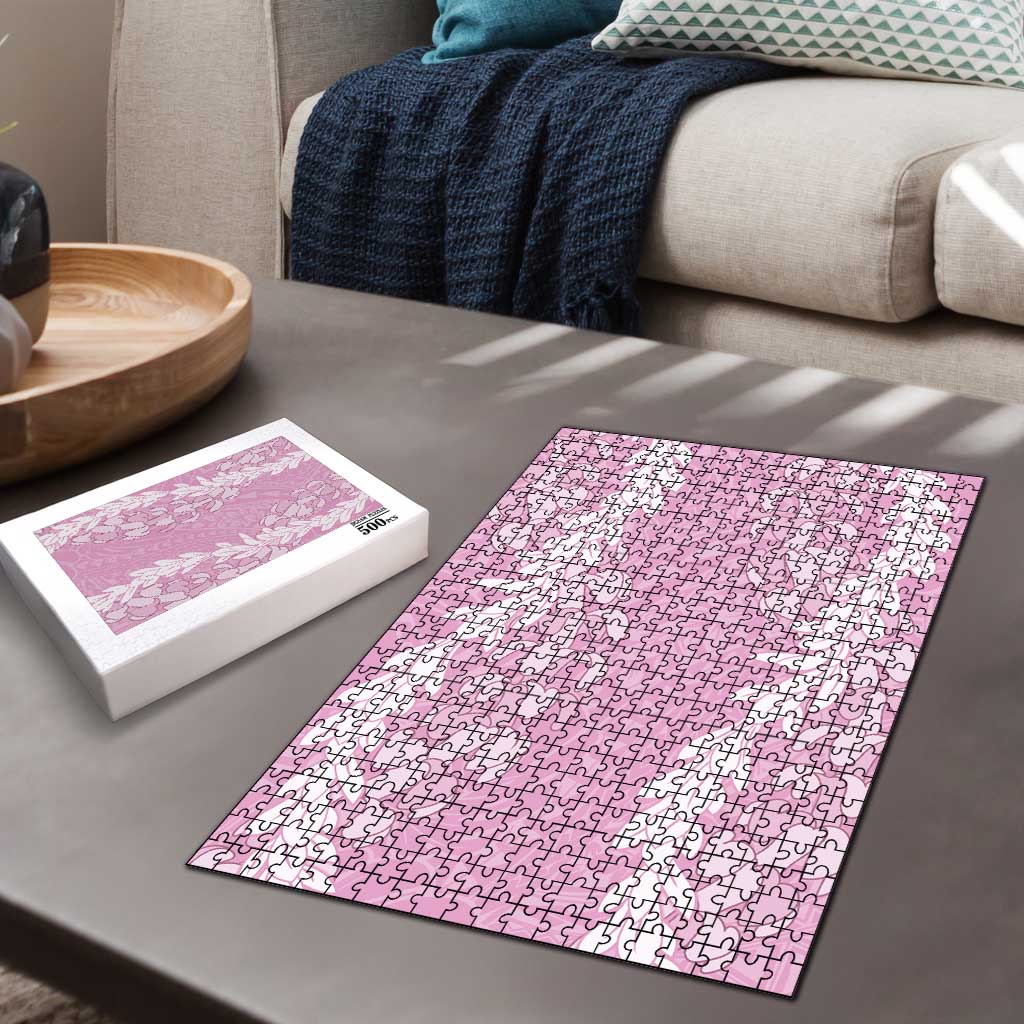 Puakenikeni and Maile Lei Puzzle Pink Double Strand Lei LT9 - Polynesian Pride