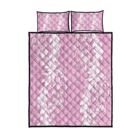 Puakenikeni and Maile Lei Quilt Bed Set Pink Double Strand Lei