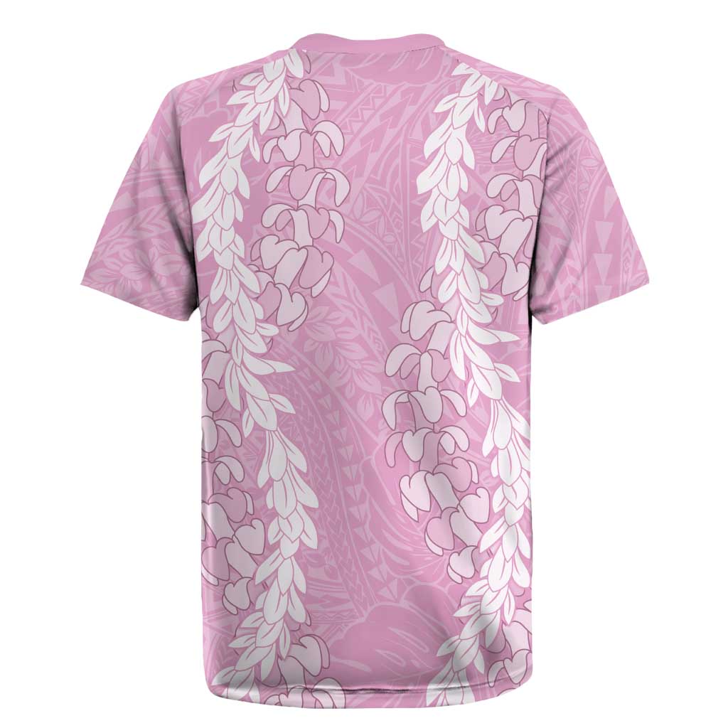 Puakenikeni and Maile Lei Rugby Jersey Pink Double Strand Lei