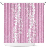 Puakenikeni and Maile Lei Shower Curtain Pink Double Strand Lei