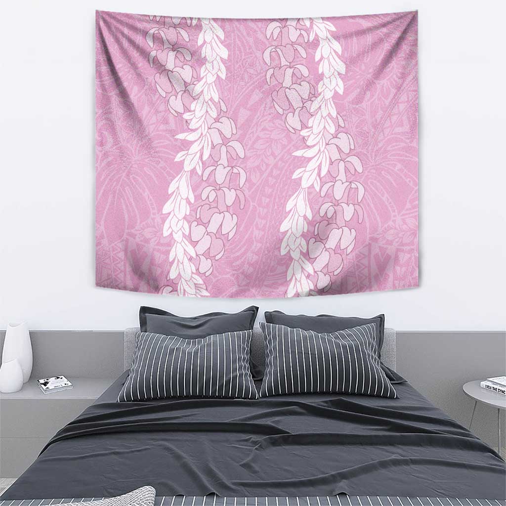 Puakenikeni and Maile Lei Tapestry Pink Double Strand Lei